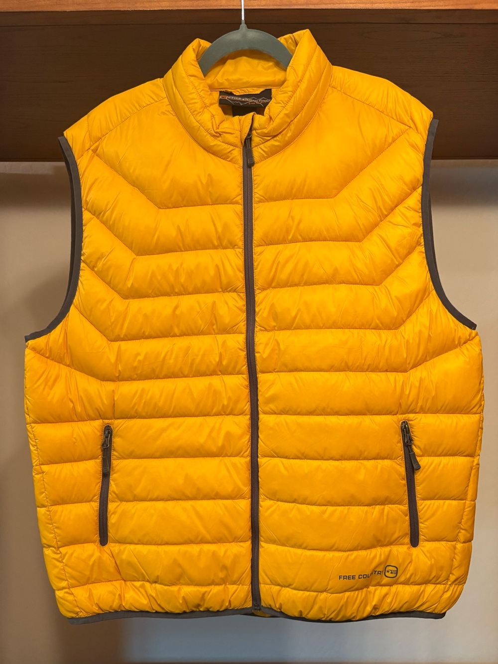 Free Country Men’s Bright Yellow Quilted Down Puffer Vest